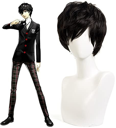 ydound Anime Coser wig Game Persona 5 Joker Ren Amamiy Cosplay Wigs Heat Resistant Synthetic Hair Kurusu Akira Halloween Carnival Party Costume Wig Kuj6651 (Size : KUJ6651)