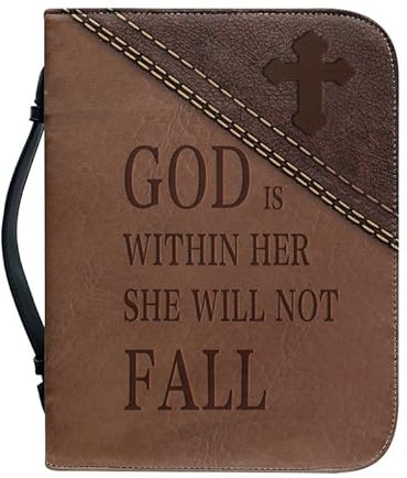 Kuiaobaty Brown Book Cover PU Leder Reißverschluss Notebook Tasche mit Stifttasche, Lord Zitate Bibel Fall mit Griff Innentasche, Wolf