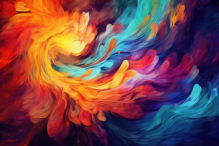 AluVerbund-Bild 80 x 50 cm: Lebendige Wirbel elektrischer Farben, die sich harmonisch auf einem abstrakten Hintergrund vermischen und ein Gefühl von (207668224)