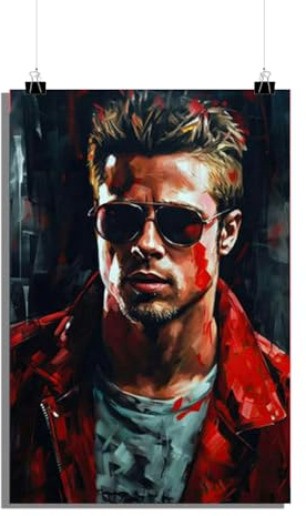 25 Artstreet Brad Pitt Tyler Durdenposter | Brad Pitt Kunst | Fight Club Ikone | Wanddekoration | Hollywood Legende | Tyler Durden Porträt | Perfekt zum Einrahmen (60x90)