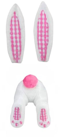 Osterkranz mit Hase Hintern Ohren, Ostern Kranz mit Hase Frühlingskranz Osterkranz Tür Willkommenskarte Türkranz an Der Haustür Verziert Beleuchtet Deko Frühling Osterhasen Wreath (D-014, One Size)