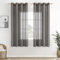 EMEMA Voile Vorhang Sheer Leinenvorhang Transparente Leinen Gardinen Ösenschal Wohnzimmer Wohnzimmer Modern 2er Set Fensterschal Dekoschal Schlafzimmer mit Ösen 140 x 160cm (B x H) Dunkelgrau