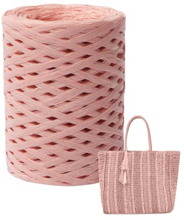 Bastgarn Zum Häkeln, 1 Rollen Bast Papier Bänd, 150M Raffia Papierband Naturbast, Bastband Zum Basteln, Papier Bindfäden Für Festival Geschenkverpackung, Handwerk Weberei Dekoration