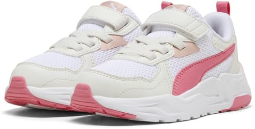 PUMA Trinity LITE AC+ PS Sneaker, White-Magic Rose-Vapor Gray, 34 EU