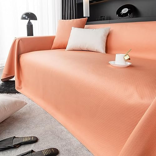 Bishilin Sofabezug Ecksofa 205x420CM, Couchbezug 4 Sitzer Wasserdicht Orange Überzug Sofa Katzen Kratzfest rutschfest