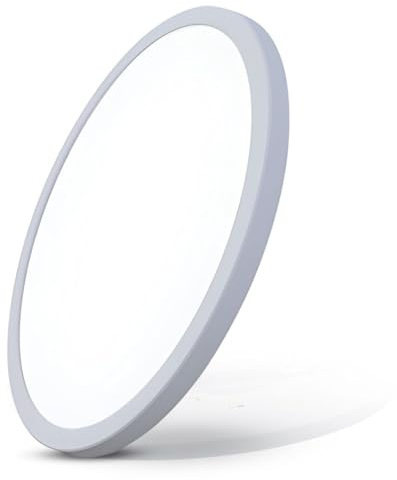 ENOVALITE Multitalent LED Deckenleuchte - Panel mit einstellbarem Lochmaß - 24W 2565lm - Einbau/Aufbau Aufputz - 3000K 4000K 6000K CCT einstellbar - rund Ø300x17mm