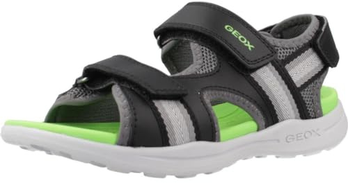 Geox J VANIETT BOY B, Sandale garçon, Black/Green,