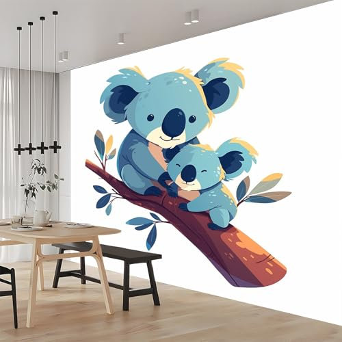Papier Peint Intissé Koala Des Animaux 200x140 cm 3D Panoramique Papier Peint pour Salon Chambre Décoration Murale Pour Adolescents et Enfants Murale