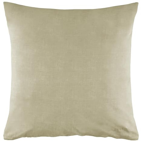 Esprit Home Premium Kopfkissenbezug 80x80 Baumwolle - Beige - Kissenhülle mit Esprit-Logo gestickt - Doubleface - farblich passend zur Bettwäsche mit Reißverschluss