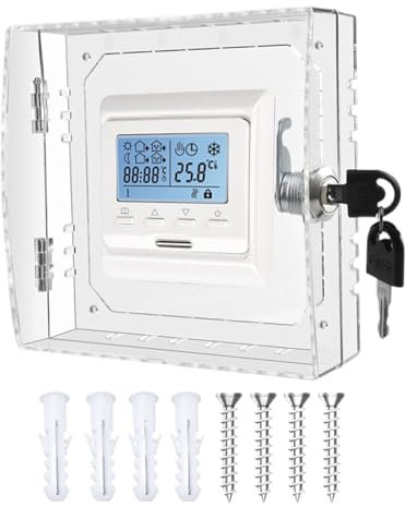 Clear Thermostat Cover - Thermostat Guard for Thermostat Wall with Lock | Wall-Mounted Lock Box for Thermostat Wall, AC Lock Box Cover for Restaurants