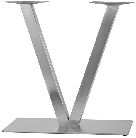 Robustes Edelstahl-Tischbein-Set, Doppel-Kreuzgestell-Design, silbernes Bankgestell (V-Form/70 cm)