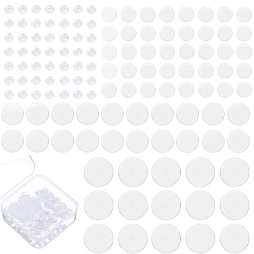 200 Stück Anti Wildfleisch Piercing Disc 3/5/7/9mm Silikon Ohrring Rückseiten Clear Disc Pads to Stabilize Earrings Keloid Disc Discs Für Ohrring Rücken Transparente Silikonscheiben Piercing Scheibe