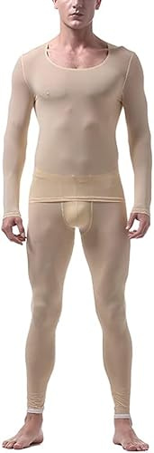 Thermo-Unterwäsche, lang, für Herren, Funktionsunterwäsche, atmungsaktiv, Hautfarbe, XL