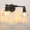 Pathson 2-Lumière Applique Murale Intérieure, Abat-jour en Verre Tulipes Applique Salle de Bain Vintage E27 Luminaire pour Salon Chambre Cuisine (Noir)
