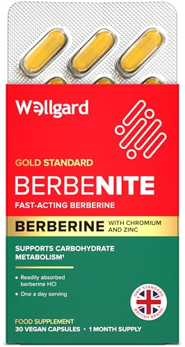 Wellgard Berbenite for Metabolic Support - Highly Bioavailable Berberine with Zinc and Chromium