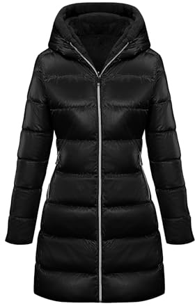 Giolshon Damen Wendejacke aus Kunstfell und Fleece | Gesteppter Daunenmantel mit Kapuze und Reißverschluss gefütterte Oberbekleidung mit flauschigem Sherpa Futter Herbst Winter