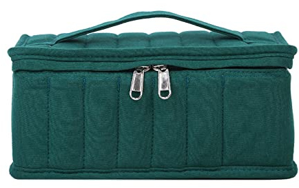 Aufbewahrungstasche für ätherische Öle, Nagellack-Aufbewahrungsbox, Reisehalter für Reisen, Grün, 25,5 x 16,5 x 11 cm