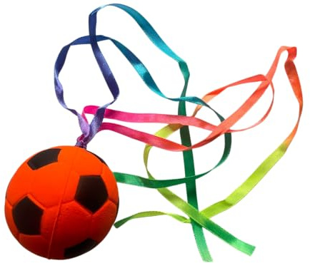 Fußball Fidget Spinner Set, Anti-Stress-Spielzeug mit bunten Bändern (Orange)