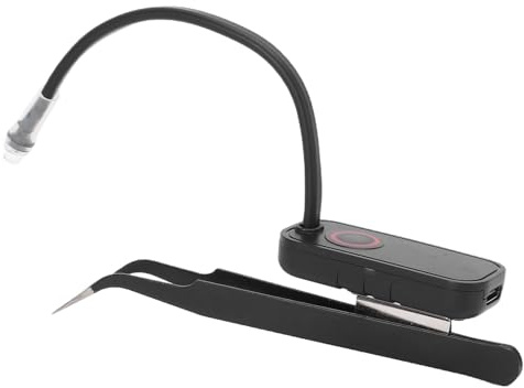 banapoy Lash Tweezer with LED Light, Eyelash Tweezers with LED Glue Curing Light, Eyebrow Hair Removal Lighted Makeup Tool, for Eyelash Extension, Beauty Salon
