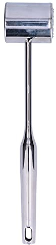 Stainless Steel Meat Hammer Meat Tenderizer Tool Heavy Duty Kitchen Mallet for Beef Chicken Pork Steak Professional Grade Durable Easy Grip 16oz Silver 11.8 Inch