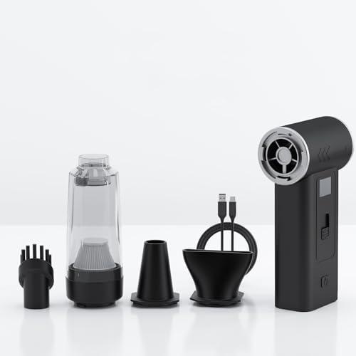 TICFOX Handluftgebläse, Turbo-Lüfter, kontinuierliche Geschwindigkeiten, Akkustrahlventilator, 130.000 U/min, Auto-Trockner, Tastaturreinigungswerkzeug mit 4
