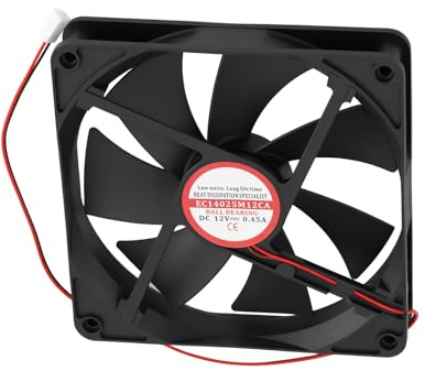 EMSea Ventilador de Fuente de Alimentación de 12 V 0,45 A 2 Pines con Rodamiento de Bolas 140 X 25 Mm