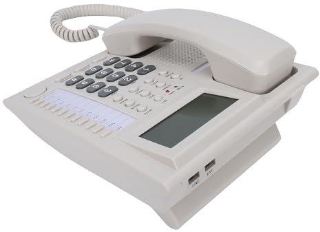 SENECESLI Freisprecheinrichtung, Schnurgebundenes Festnetztelefon mit Wecker für Zuhause, Hotel, Großtastentelefon mit Erweiterter Anrufsperre und Heller LED-Anzeige