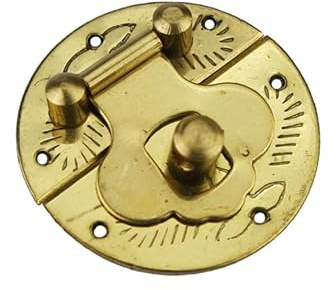 Runder Messing Holzkistenverschluss 3cm im Retro Stil, Gold