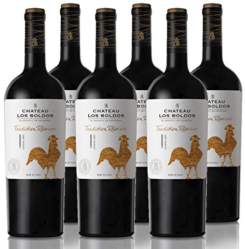 Vino Tinto Los Boldos Tradition Réserve Carménère - 6 botellas de 750 ml - Total: 4500 ml