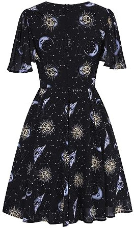Hell Bunny Solaris Dress Frauen Mittellanges Kleid schwarz S