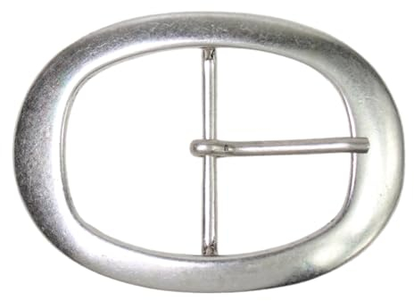 FRONHOFER Gürtelschnalle klassisch oval 4 cm silber, Dornschnalle, 18479, Größe:One Size, Farbe:Silber