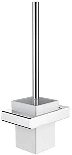 Ibergrif Plinto, Escobillas y Portaescobillas de Inodoro, Escobillero de Pared Cuadrado, Plata