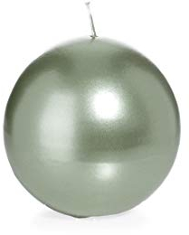 Wiedemann Kerzen Kugelkerzen Silber Ø 70 mm, 12 Stück, rußarm, tropffrei, hochwertiger Docht