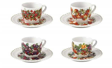 Brandani 52162 Tazzine Caffè Le Primizie Set 4pz Porcellana