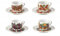 Brandani 52162 Tazzine Caffè Le Primizie Set 4pz Porcellana