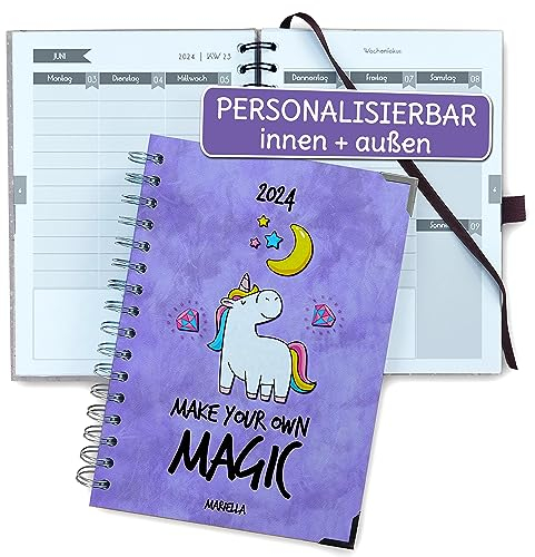 FEENSTAUB Individueller Terminkalender, personalisierbares Cover, Kalender selbst gestalten mit vielen Extras, Taschenkalender 2025