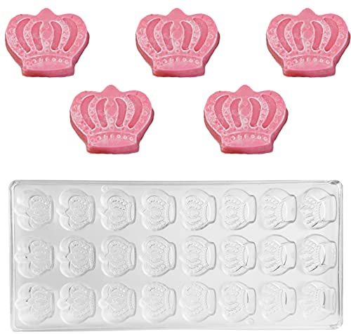Moule Transparent à Chocolat, Moule à Bonbons en Plastique Transparent, pour Faire des Bonbons Sphériques, du Chocolat, des Collations pour Gâteaux(Forme Couronne)