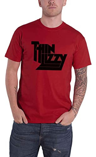 Thin Lizzy T Shirt Band Logo Official Mens Red XL