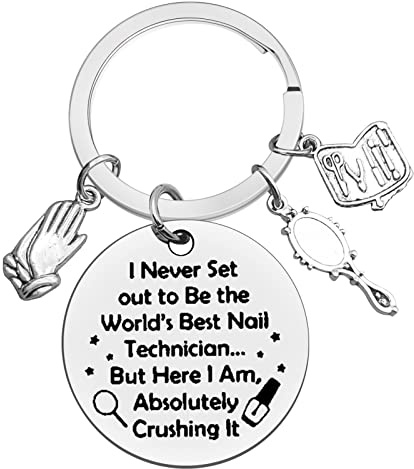 Nail Tech Gifts Keyring Nail Technician Gifts Manicurist Graduation Gifts Beautician Gifts Nail Stylist Gifts Christmas Birthday Gifts Nail Tech Gifts for Women