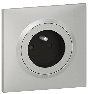 Legrand - Steckdosenleiste drehbar mit 4 Steckdosen Oberfläche, Schalter und Überspannungsschutz – weiß und dunkelgrau