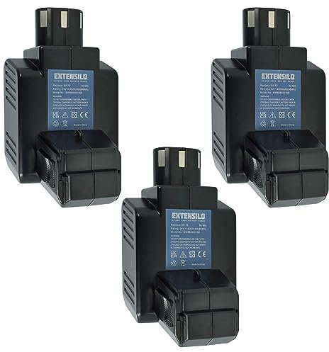 EXTENSILO 3X Batterie Remplacement pour Hilti BP72, BP60, 331530, BP40 pour Outil électrique (4000 mAh, NiMH, 24 V)