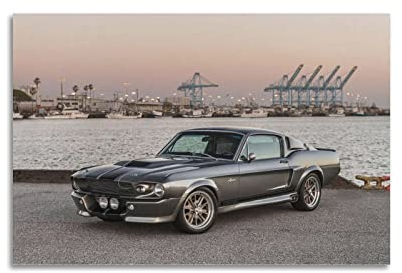 KWID Muskelauto-Poster für 1967 Ford Mustang Eleanor Poster, dekoratives Gemälde, Leinwand, Wandposter und Kunstbild, modernes Familien-Schlafzimmer, Dekor-Poster, 30 x 45 cm
