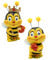 Dekofigur Bienenpaar mit Honigtopf, 2er Set, Gartendeko, Polyresin, Größe: L/B/H ca. 5 x 5 x 9 cm