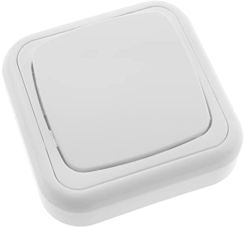 CableMarkt - Conmutador con Marco 80x80mm de Superficie Color Blanco de la Serie Lille