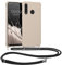 kwmobile Necklace Case kompatibel mit Huawei P30 Lite Hülle - Cover mit Kordel zum Umhängen - Silikon Schutzhülle Creme