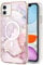 Knoowcase for iPhone 11 Case Magnetic Case, Wireless Charging Shockproof Silicone Phone Case Marble Slim Fit TPU Drop Protection Bumper Case for iPhone 11, Rose Gold Marble