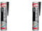 Fischer ASP Nero, Adesivo sigillante tenace e resistente per giunti a pavimento, in facciata, condotte, lamiera e carrozzeria, Cartuccia in alluminio da 300 ml, 544918 Confezione da 2