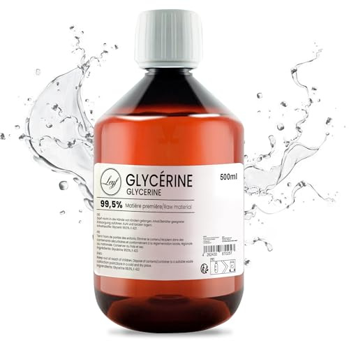 Leyf 500 ml Glycerin E422, Perfekt für DIY, Pharmaqualität 99,5% Reinheit, Lebensmittelqualität, Raw Material VG, Rein, Vegan, Ph. Eur/USP