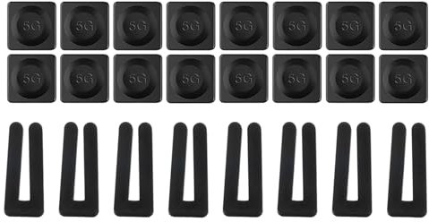 PATIKIL Ceiling Fan Blade Balancing Kit, 8 Sets Include 8Pcs Plastic Balancing Clips and 16Pcs Metal Self-adhesive 5G Weight for Ceiling Fan, Black/Black