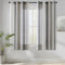 MIULEE Gardinen Gestreift Transparent mit Ösen, Voile Vorhänge Wohnzimmer Modern 2er Set, Vorhang Schlafzimmer Transparent mit Dunkelgrau Weiss Gestreift, Vorhang Halbtransparent Streifen 140X137 cm